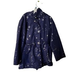London Fog Child's Size 5 Coat Hooded Unicorn Stars Planets Winter Padded Girl